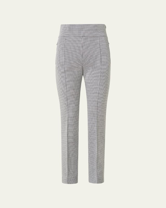 Maxine Micro Houndstooth High Waist Jersey Pants
